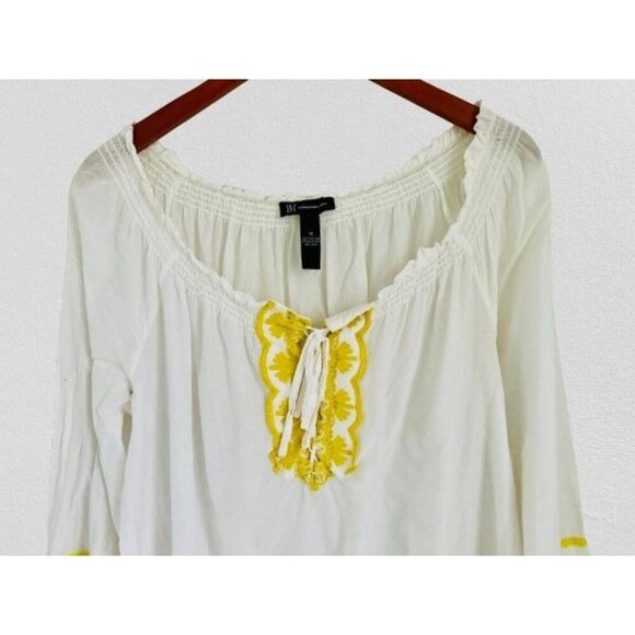 INC International Concept Bohemian Tunic Beach Coverup Embroidered Top Size 14 - Picture 2 of 6